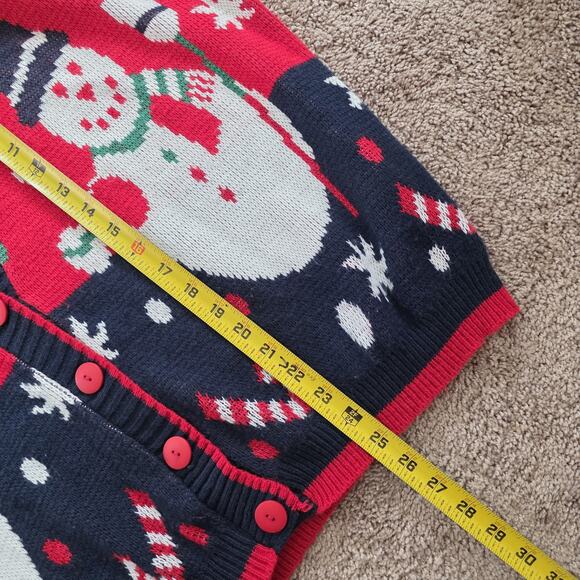 Vintage Ugly Christmas Sweater Vest Womens 20W Snowman Winter Oversized Artsy - Picture 8 of 10